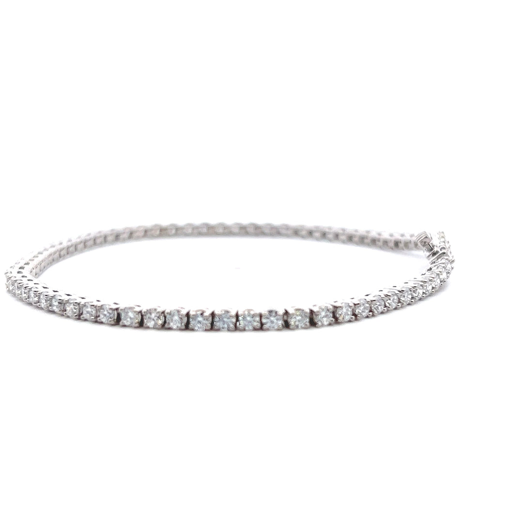 Sterling Silver 3.00CTW Lab-Grown Diamond Tennis Bracelet