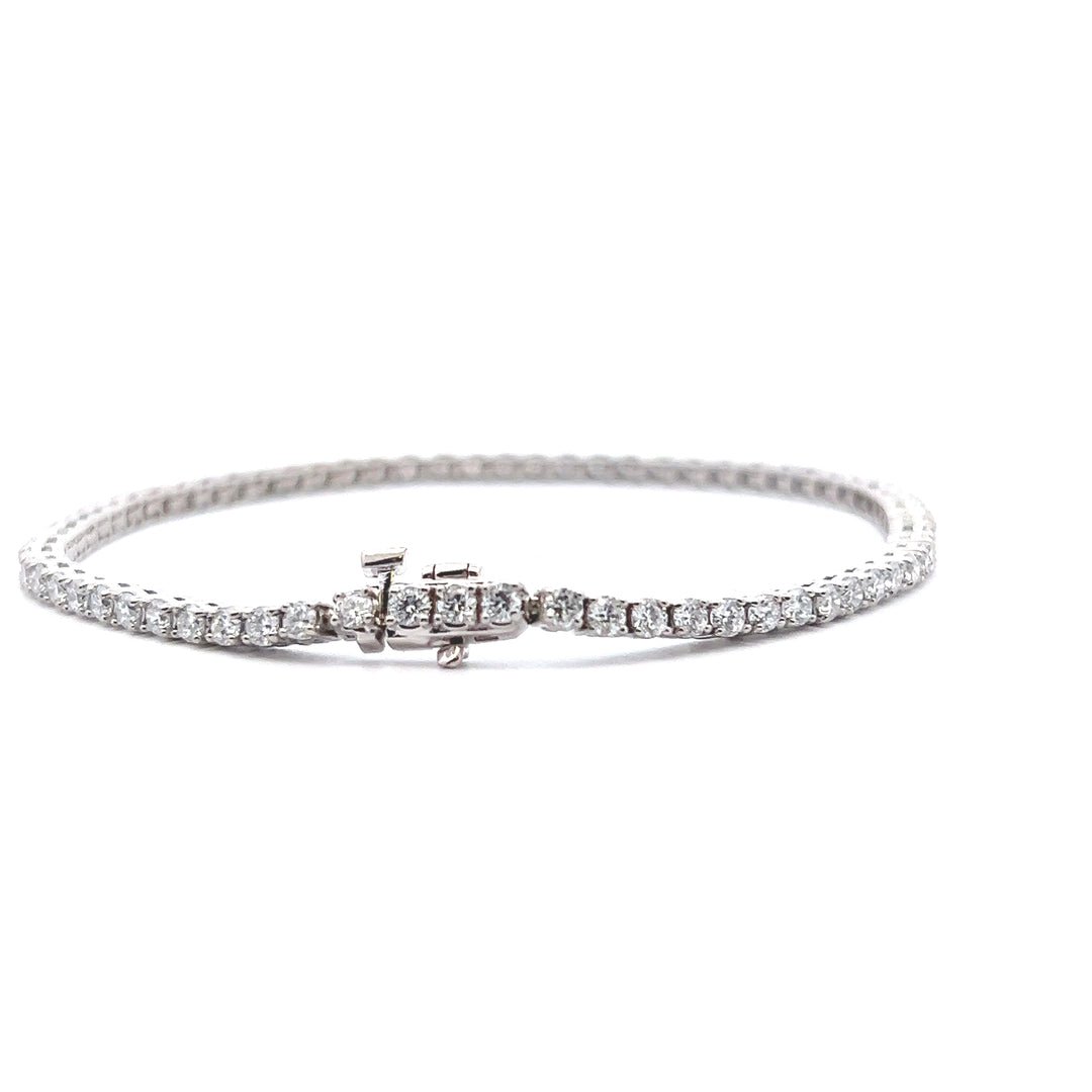 Sterling Silver 3.00CTW Lab-Grown Diamond Tennis Bracelet