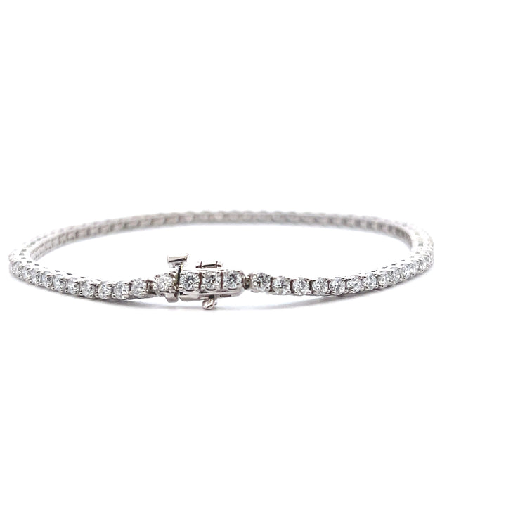 Sterling Silver 3.00CTW Lab-Grown Diamond Tennis Bracelet
