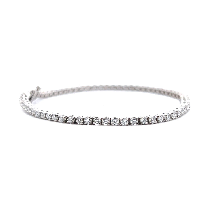 Sterling Silver 3.00CTW Lab-Grown Diamond Tennis Bracelet
