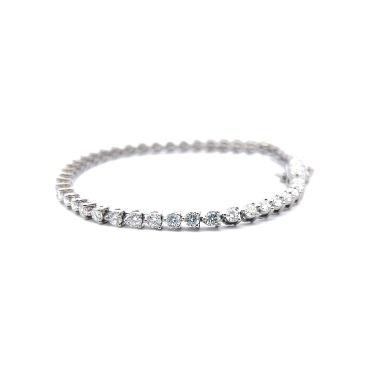 Sterling Silver 4.00CTW Lab-Grown Diamond Tennis Bracelet
