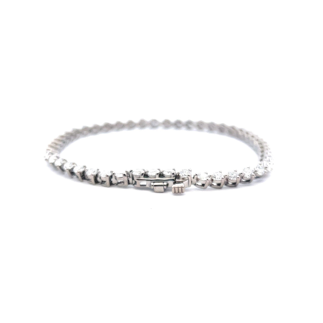 Sterling Silver 4.00CTW Lab-Grown Diamond Tennis Bracelet