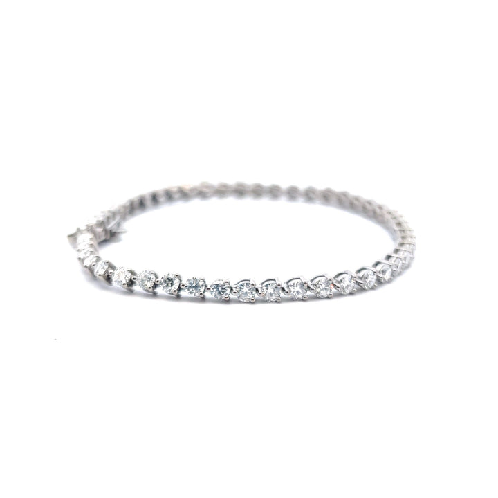Sterling Silver 4.00CTW Lab-Grown Diamond Tennis Bracelet