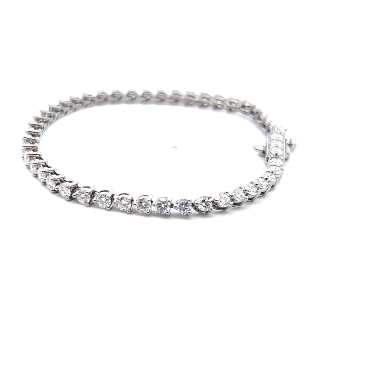 Sterling Silver 4.00CTW Lab Diamond Tennis Bracelet