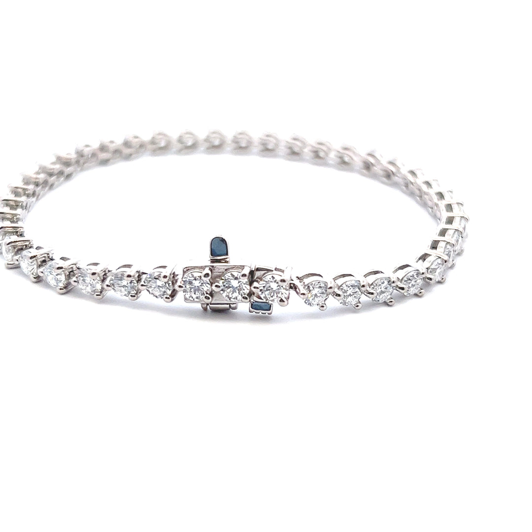 Sterling Silver 6.00CTW Lab-Grown Diamond Tennis Bracelet