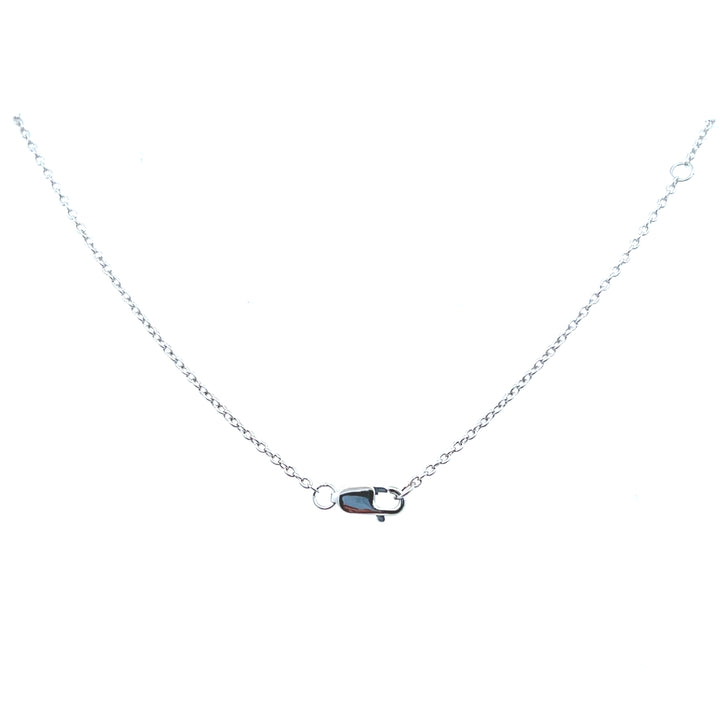 Sterling Silver Lab-Grown Round Brilliant Diamond Cross Pendant Necklace