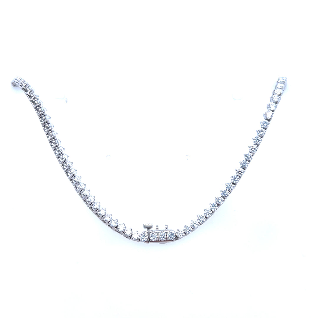 Sterling Silver 8.00CTW Lab Diamond Line Necklace