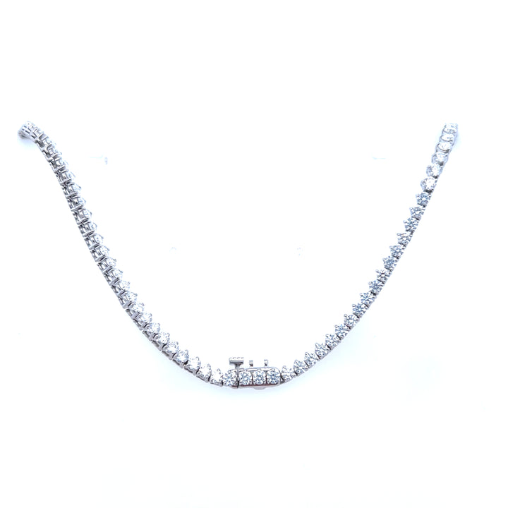 Sterling Silver 8.00CTW Lab Diamond Line Necklace