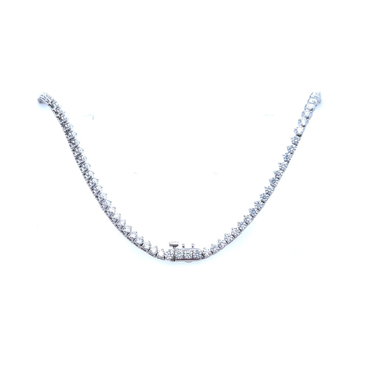Sterling Silver 8.00CTW Lab-Grown Diamond Tennis Necklace