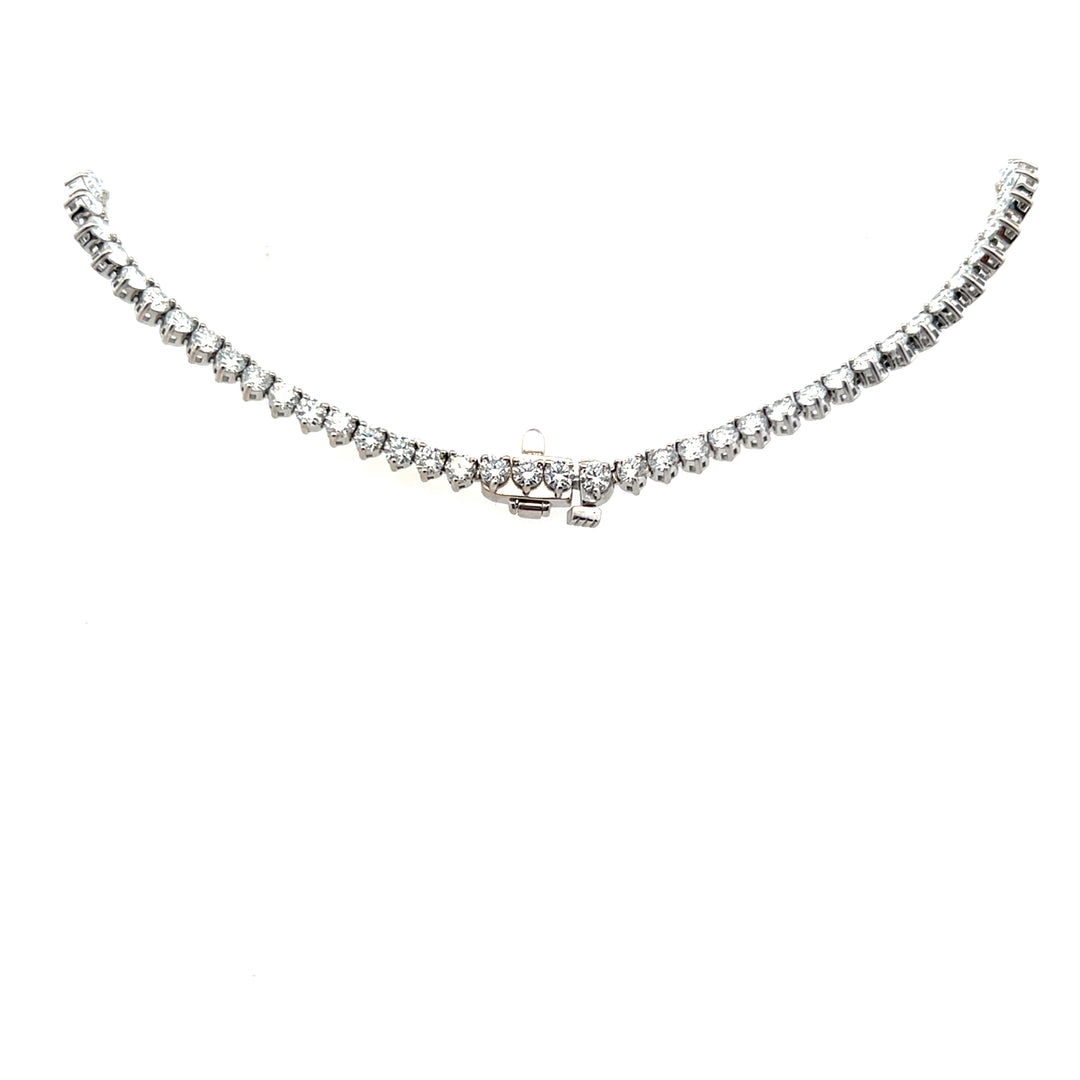 Sterling Silver 10.17CTW Lab-Grown Diamond Tennis Necklace