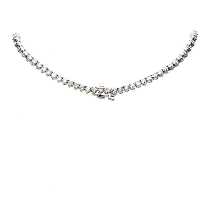 Sterling Silver 10.17CTW Lab-Grown Diamond Tennis Necklace