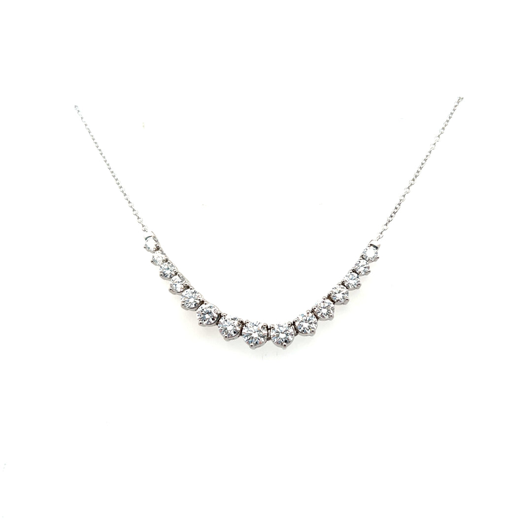 Sterling Silver 3.00CTW Lab-Grown Diamond Graduated Necklace