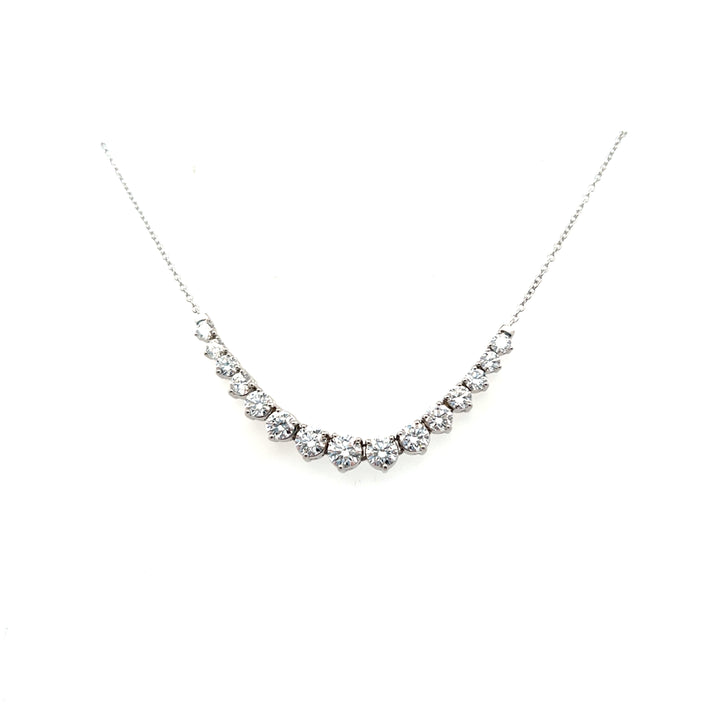 Sterling Silver 3.00CTW Lab-Grown Diamond Graduated Necklace