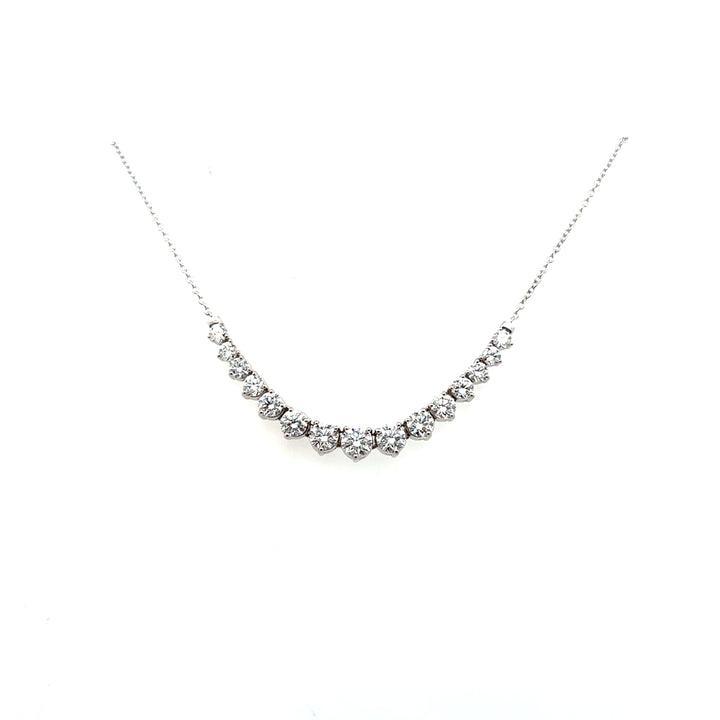 Sterling Silver 3.00CTW Lab Diamond Graduated Necklace
