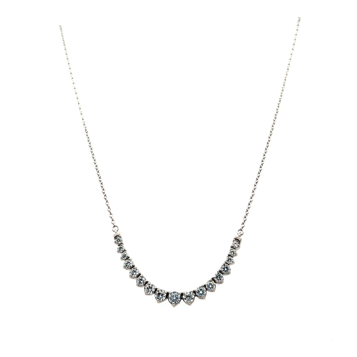 Sterling Silver 1.00CTW Lab Diamond Graduated Necklace