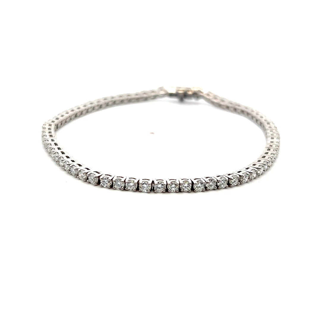 Sterling Silver 3.00CTW Lab-Grown Diamond Tennis Bracelet