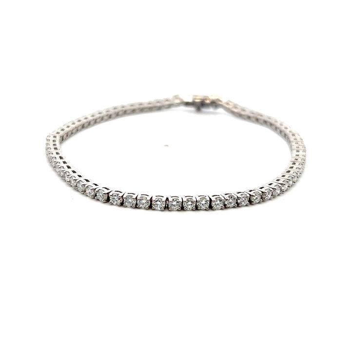 Sterling Silver 3.00CTW Lab-Grown Diamond Tennis Bracelet