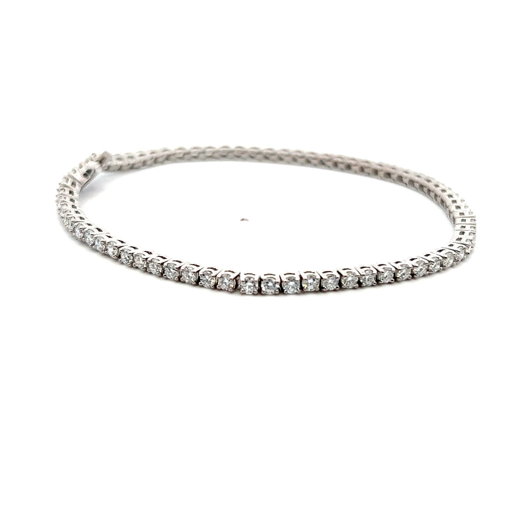 Sterling Silver 3.00CTW Lab-Grown Diamond Tennis Bracelet