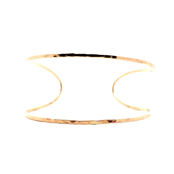Yellow Gold Filled Hammered Wrap Adjustable Open Cuff Bracelet