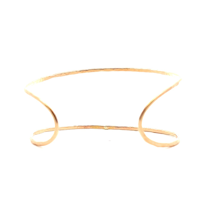 Yellow Gold Filled Hammered Wrap Adjustable Open Cuff Bracelet