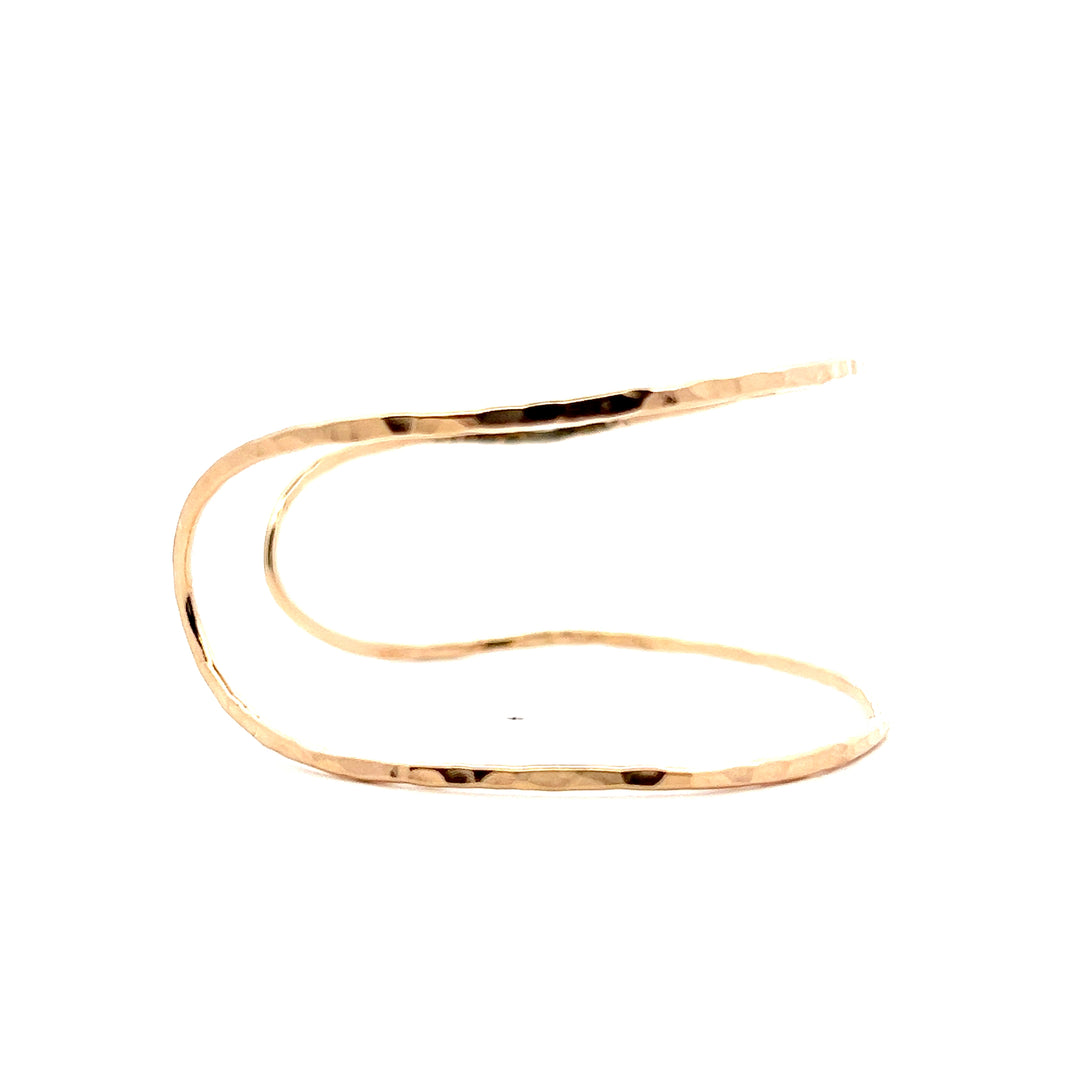 Yellow Gold Filled Hammered Wrap Adjustable Open Cuff Bracelet
