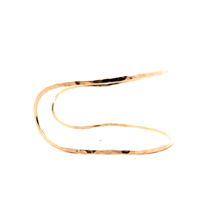 Yellow Gold Filled Hammered Wrap Adjustable Open Cuff Bracelet