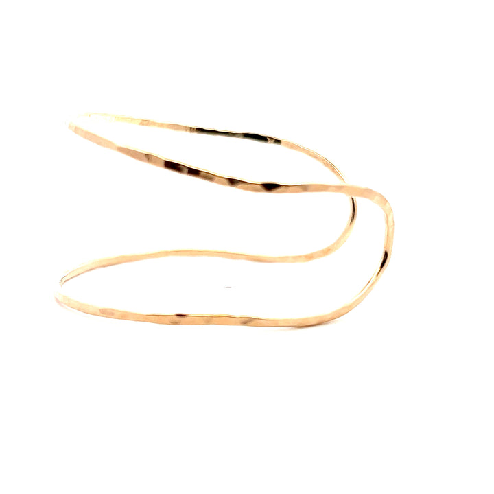 Yellow Gold Filled Hammered Wrap Adjustable Open Cuff Bracelet