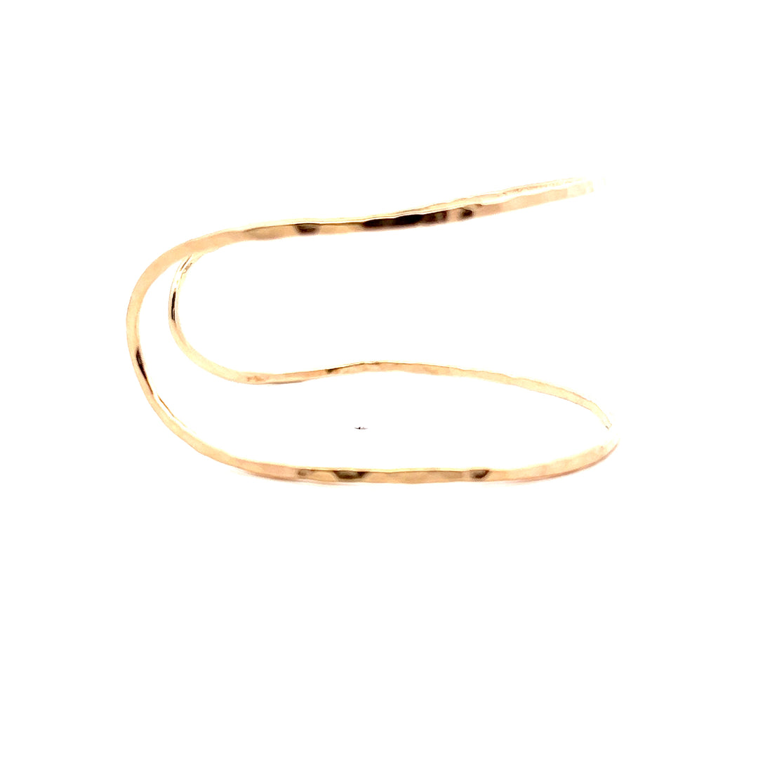 Yellow Gold Filled Hammered Wrap Adjustable Open Cuff Bracelet