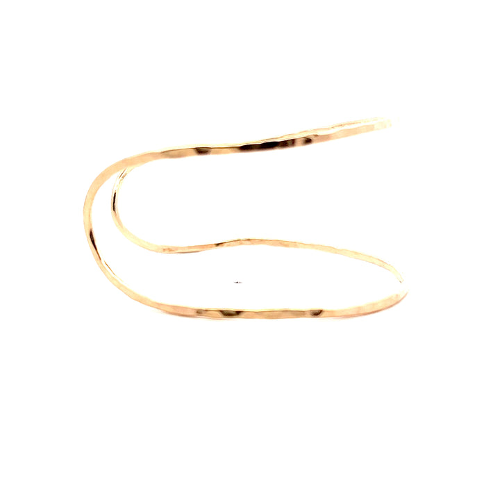 Yellow Gold Filled Hammered Wrap Adjustable Open Cuff Bracelet
