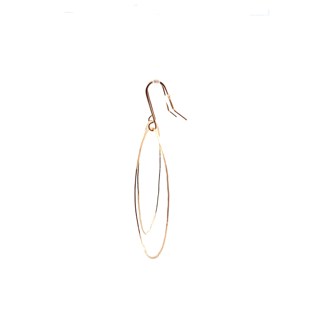 Yellow Gold Filled Large Oval Dangle Earrings