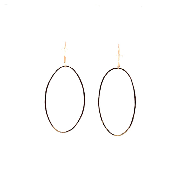 Yellow Gold Filled Large Oval Dangle Earrings