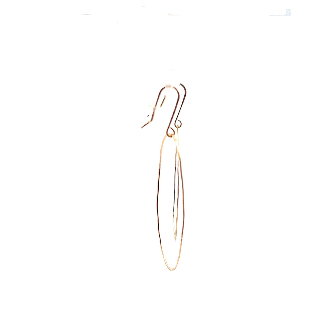 Yellow Gold Filled Large Oval Dangle Earrings