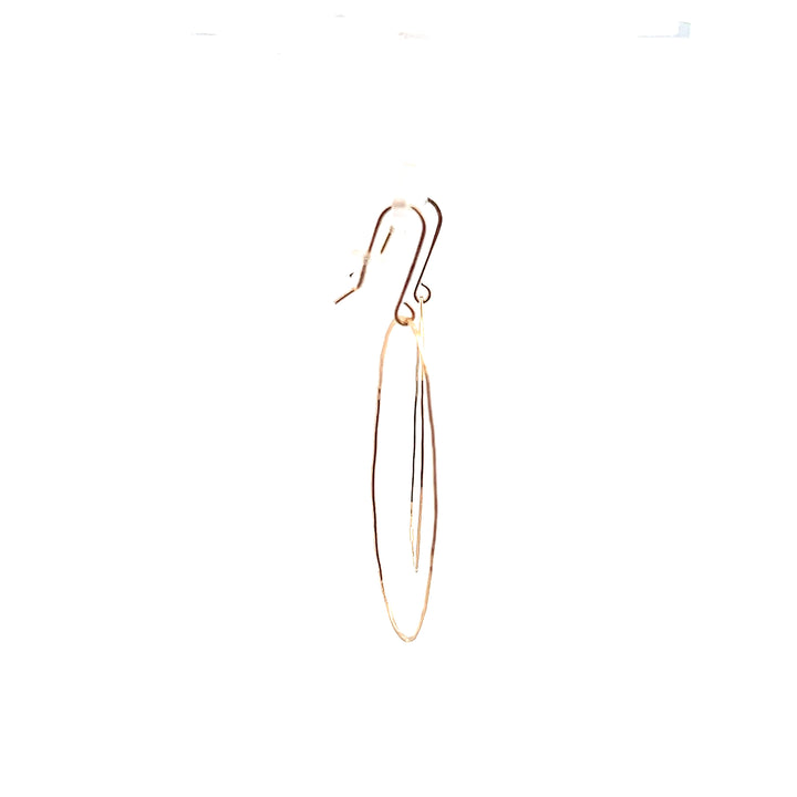 Yellow Gold Filled Large Oval Dangle Earrings