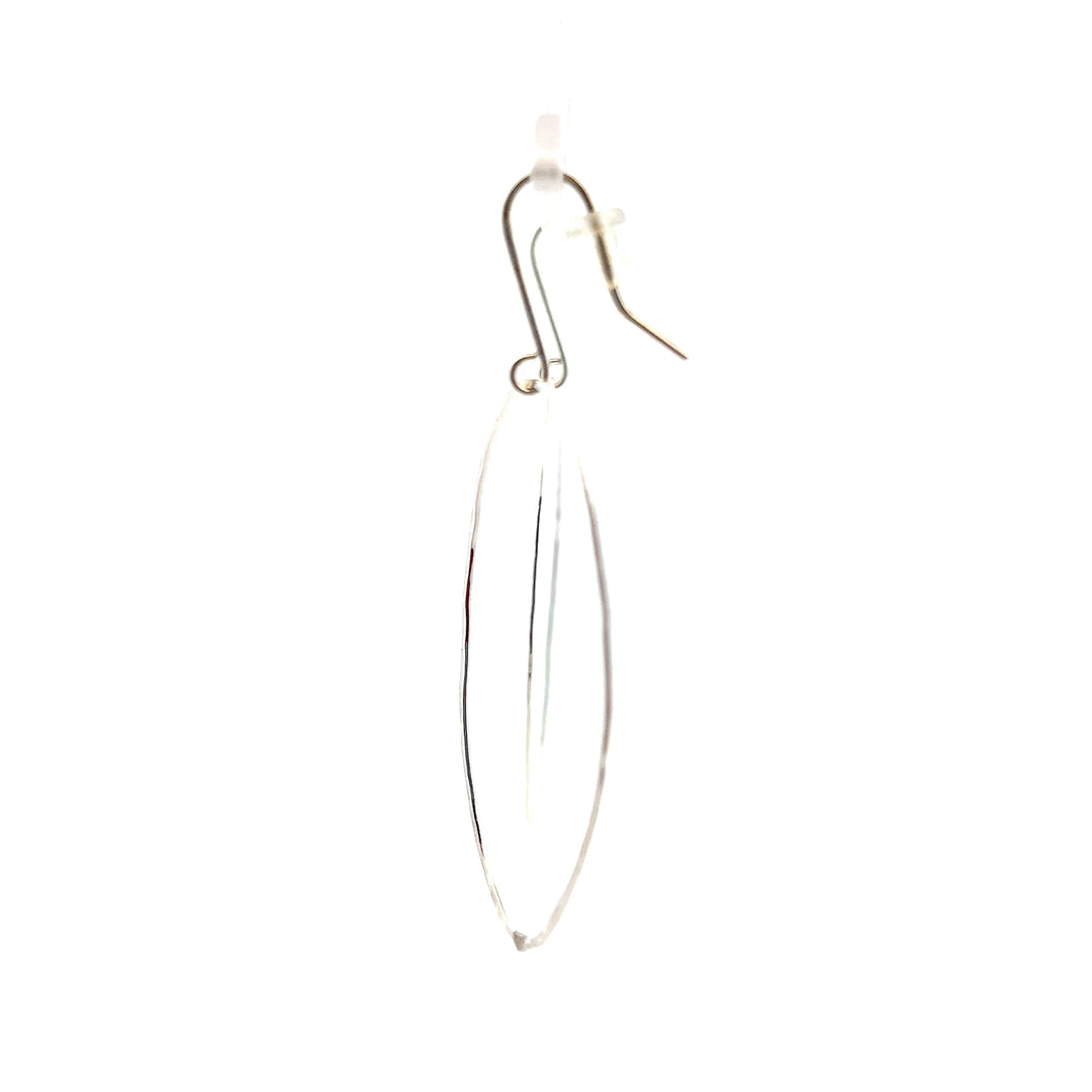 Sterling Silver Large Oval Dangle Earrings