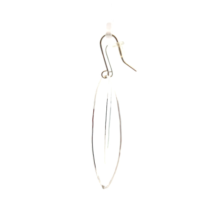 Sterling Silver Large Oval Dangle Earrings