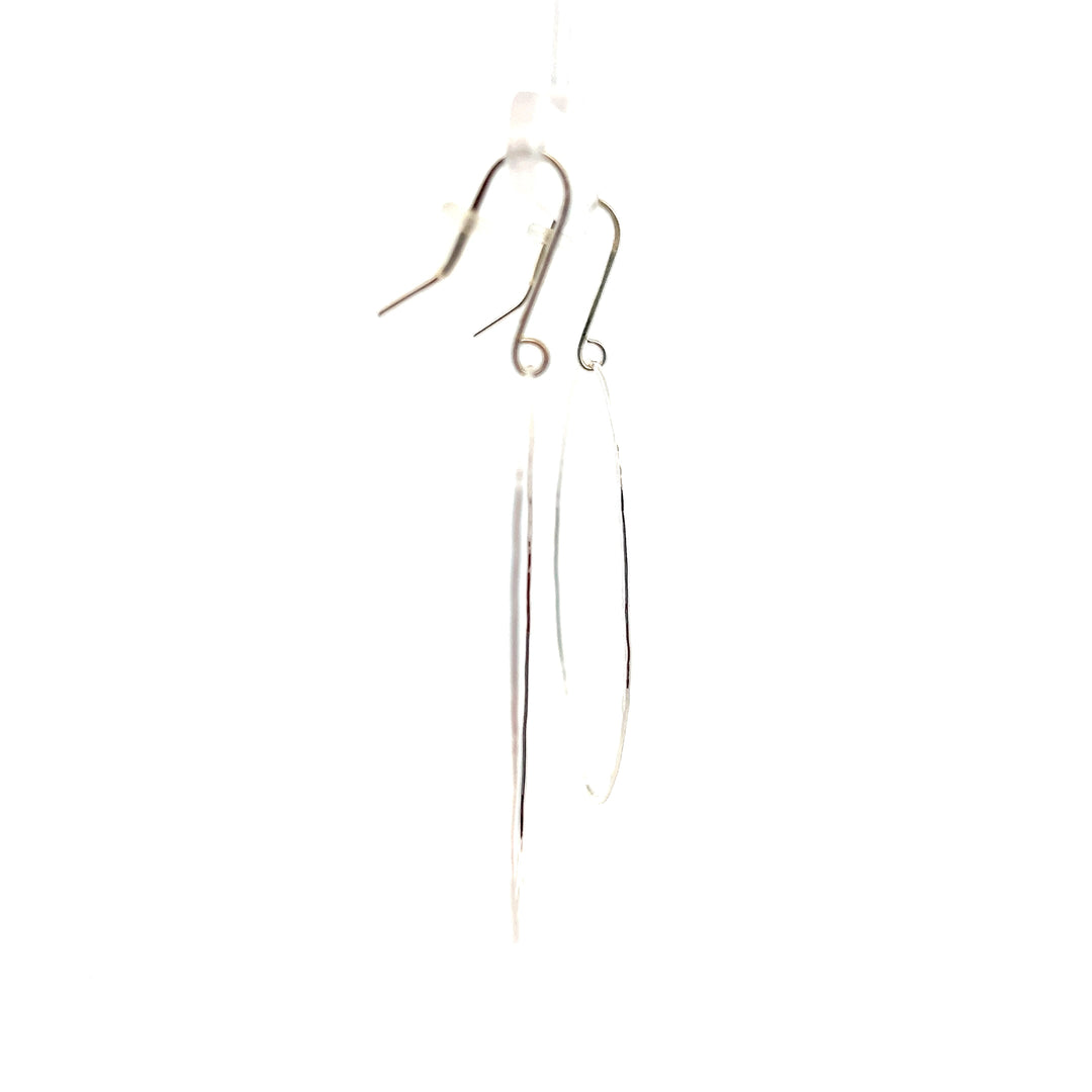 Sterling Silver Large Oval Dangle Earrings