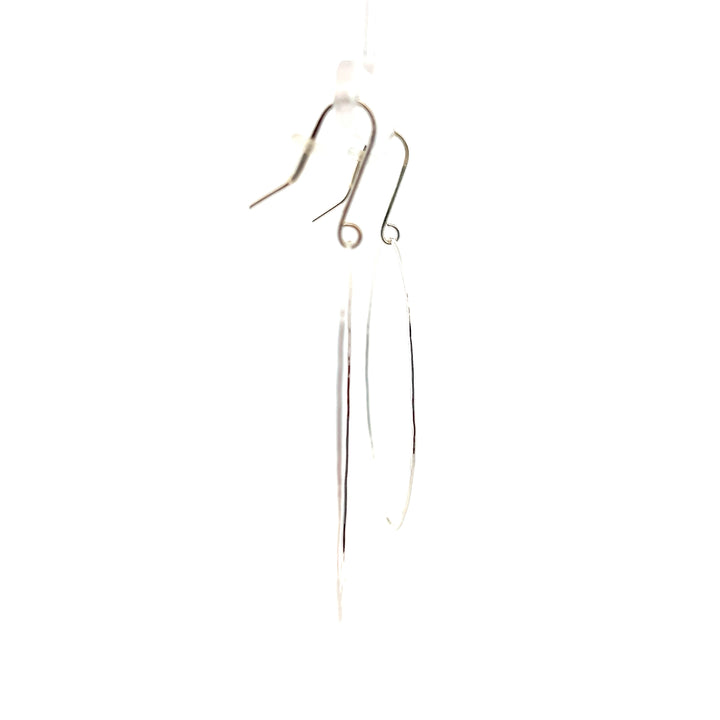 Sterling Silver Large Oval Dangle Earrings