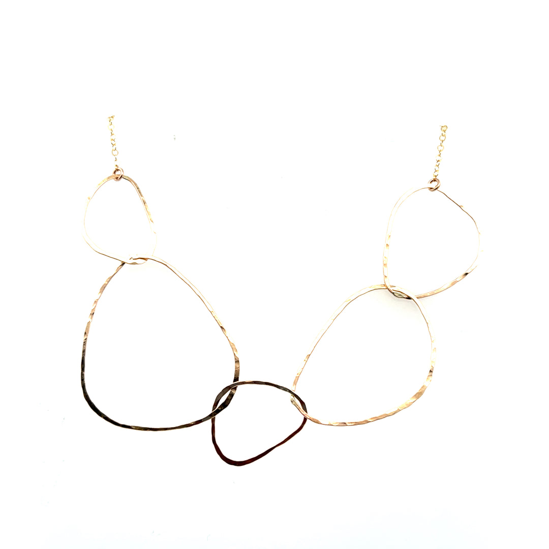 Yellow Gold Filled Open Freeform Circle Link Necklace
