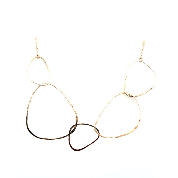 Yellow Gold Filled Open Freeform Circle Link Necklace