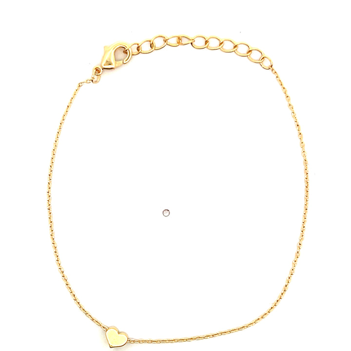 14K Yellow Gold Filled Mini Heart Bracelet