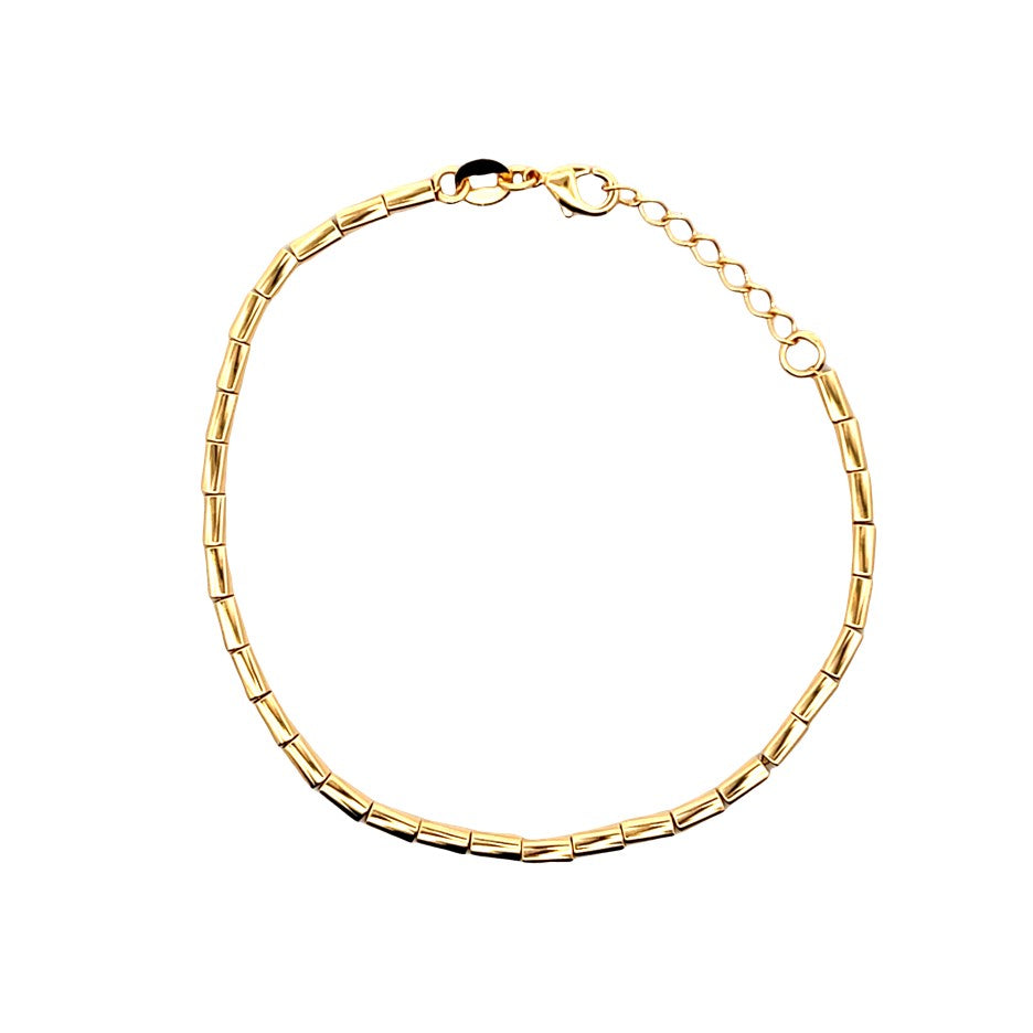 14K Yellow Gold Filled Tube Bead Bracelet