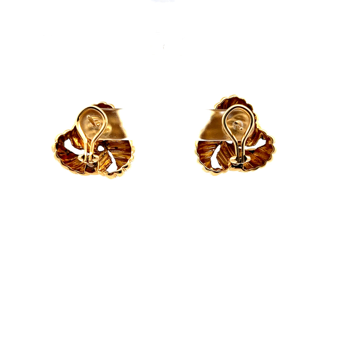 Estate 18K Yellow Gold Vintage Ribbed Knot Stud Earrings by David Yurman