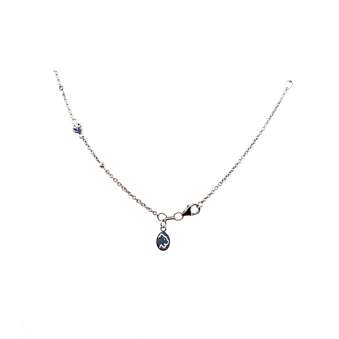 14K White Gold Effy Tanzanite & Diamond Station Necklace