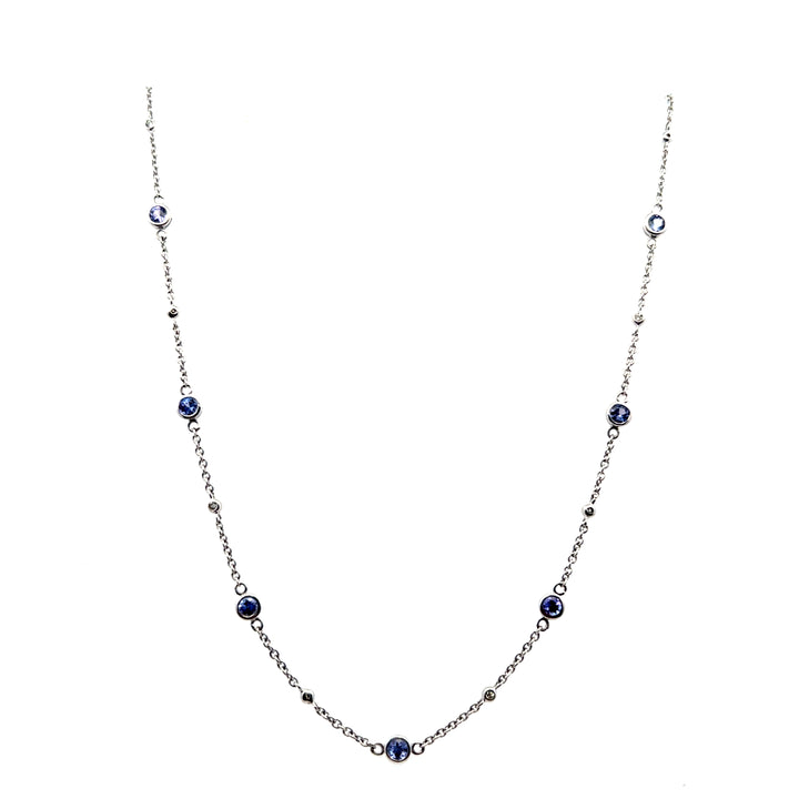 14K White Gold Effy Tanzanite & Diamond Station Necklace