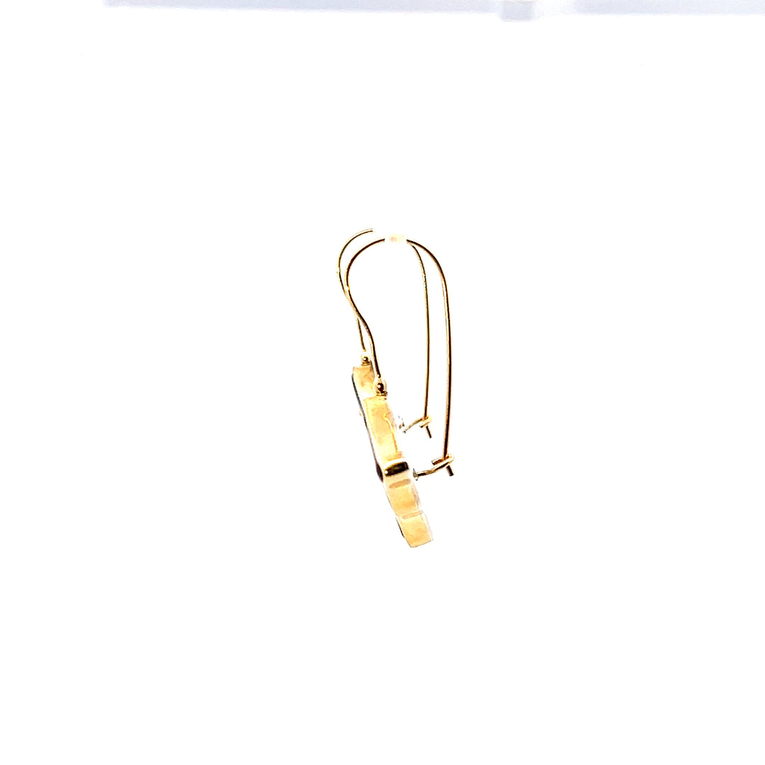18K Yellow Gold & Sterling Silver Falcher Fusager "Magick" Triangular Enamel Earrings