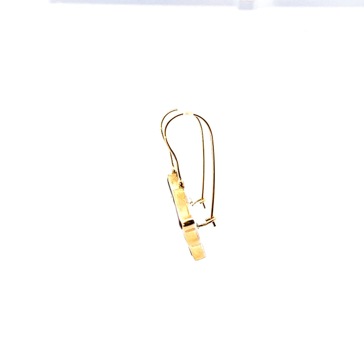 18K Yellow Gold & Sterling Silver Falcher Fusager "Magick" Triangular Enamel Earrings