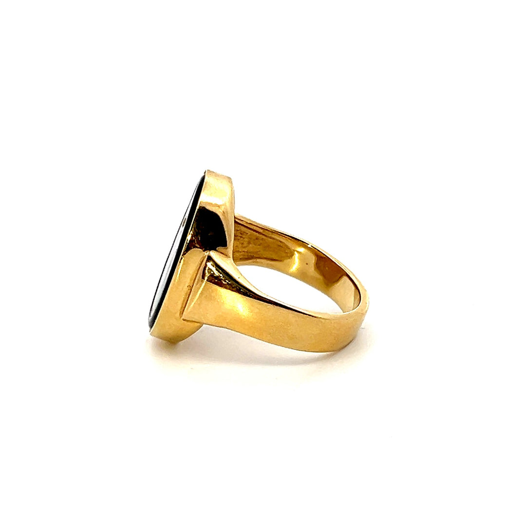 Estate 18K Yellow Gold Falcher Fusager "Magick" Diamond & Enamel Flower Ring