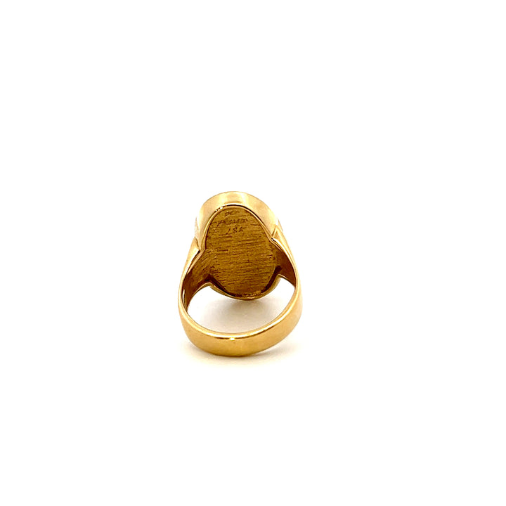 18KT Yellow Gold Falcher Fusager "Magick" Diamond & Enamel Ring