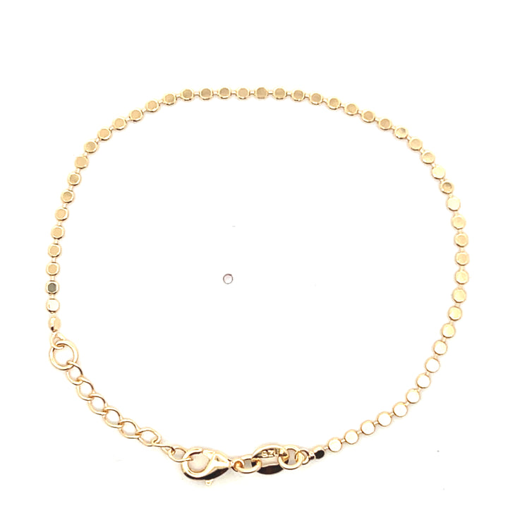 14K Yellow Gold Filled Flat Disc Bracelet