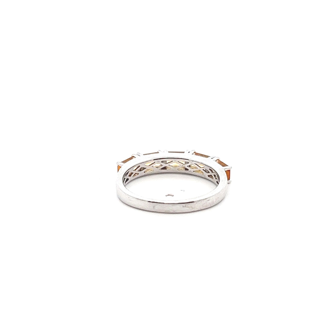 Estate Sterling Silver Five-Stone Baguette Citrine Ring